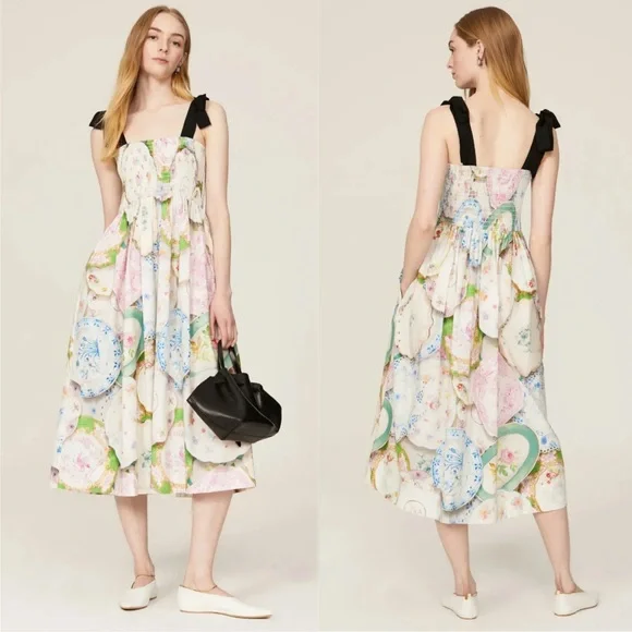 Rachel Antonoff Mindy China Plates Midi Dress - Picture 3 of 12